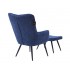 Fabric armchair with matching footrest, 80x72xH97 cm - MOOD