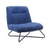 Mottled fabric armchair with black metal legs, 80x82xH85 cm - BILIKI Color Bleu foncé