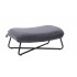 Footrest in anthracite fabric with metal feet, 48x77xH34 cm - BLIKI