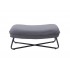 Footrest in anthracite fabric with metal feet, 48x77xH34 cm - BLIKI