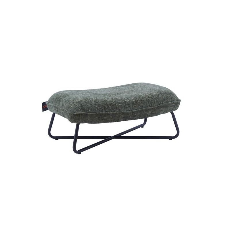 Mottled fabric footrest with metal feet, 48x77xH34 cm - BLIKI
