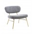 Mottled fabric armchair with golden feet, 66x65xH68 cm - GOLD Color Grey