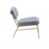 Mottled fabric armchair with golden feet, 66x65xH68 cm - GOLD