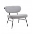 Chair in mottled fabric with black legs, 66x65xH68 cm - TARA Color Gris clair