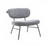 Chair in mottled fabric with black legs, 66x65xH68 cm - TARA Color Grey