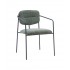Chair in mottled fabric, black metal arms and legs, 54x55xH79 cm - MARLA Color Green
