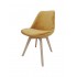 Chaise en velours, pieds en bois d'hêtre, 58x49,5xH82 CM- ALBA Couleur Orange