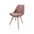 Chaise en velours, pieds en bois d'hêtre, 58x49,5xH82 CM- ALBA Couleur Rose