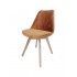 Fluwelen stoel, beukenhouten poten, 58x49,5xH82 CM- ALBA Kleur Roest