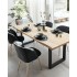 Dining table in Natural Solid oak wood with metal legs -EMILIE Legs color Black
