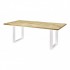 Dining table in Natural Solid oak wood with metal legs -EMILIE Legs color White