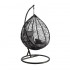 Hanging armchair egg black resin rattan swing Color Black