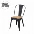 Lix industriële stoel geïnspireerd op Tolix loft Kleur Zwart