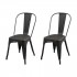 Set of 2 Industrial Chairs RETRO inspired by tolix Color noir mat