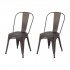 Set of 2 Industrial Chairs RETRO inspired by tolix Color Grey
