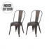 Set of 2 Industrial Chairs RETRO inspired by tolix Color Grey