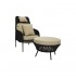 Set fauteuil + bijhorende voetenbank van rotan 80x85xH110 cm - FINISIA Kleur Zwart