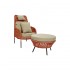 Set fauteuil + bijhorende voetenbank van rotan 80x85xH110 cm - FINISIA Kleur Oranje