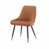 Velvet dining chair with gold tips-Romy Color Camel