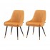 Set of 2 ROMY dining chairs in velvet Color Orange