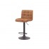 Kitchen stool Adjustable height swivel velvet seat Color Brown