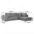 Velvet corner sofa 5 seats convertible into a bed Eva 281x198cm