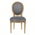 Medallion Chair in velvet LOUIS XVI, wooden structure Color Gris clair