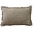 Coussin rectangle en coton chiné avec franges, 30x50CM / 430g - HAND MADE Couleur Taupe