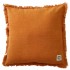 Square cushion in mottled cotton with bangs, 45x45CM / 570g - HAND MADE Color Rouille