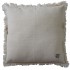 Square cushion in mottled cotton with bangs, 45x45CM / 570g - HAND MADE Color Beige