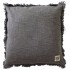 Square cushion in mottled cotton with bangs, 45x45CM / 570g - HAND MADE Color Grey