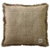 Square cushion in mottled cotton with bangs, 45x45CM / 570g - HAND MADE Color Taupe