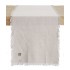 Table runner in mottled cotton with bangs, 45x145CM- HAND MADE Color Beige