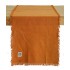 Table runner in mottled cotton with bangs, 45x145CM- HAND MADE Color Rouille