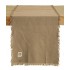 Table runner in mottled cotton with bangs, 45x145CM- HAND MADE Color Taupe