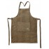 Mottled cotton kitchen apron, 60xH84CM- HAND MADE Color Taupe