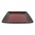 Assiette dessert en céramique carrée rouge/noir, 20x20CM - PALMIE