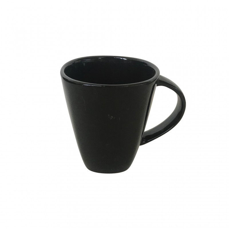 Black square ceramic mug, 340g - ALCEA