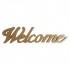 Decorative wooden inscription WELCOME, 37xH12xEP2.5cm Color Gold