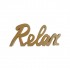 Decoratieve houten inscriptie RELAX, 29x13.5xH2.5cm Kleur  Gouden