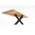 Dining table Crossed legs in solid oak wood Thickness 4cm - KASTLE