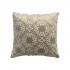 Velvet cushion with arabesque embroidery in relief, 40x40CM - HENRY Color Beige