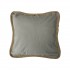 Plain fabric cushion with woven jute border, 44x44 cm - HAZEL Color Grey