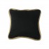 Plain fabric cushion with woven jute border, 44x44 cm - HAZEL Color Black