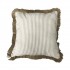 Striped fabric cushion with fringe border, 44x44CM - ALBI Color Taupe