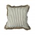 Striped fabric cushion with fringe border, 44x44CM - ALBI Color Beige
