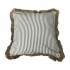 Striped fabric cushion with fringe border, 44x44CM - ALBI Color Brown