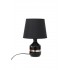 Keramische tafellamp met print, 25x25xH36CM - ALFIE Kleur Zwart