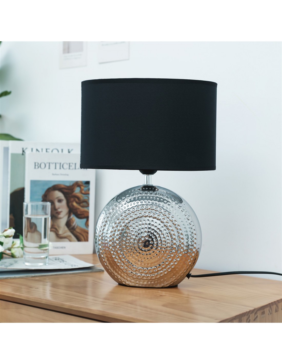 black round table lamp