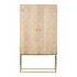 Wooden shelf 2 doors with golden metal foot, 90x40xH165CM - ASKIM